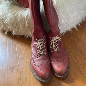Unique Red Dr Martens Boots size 7 -EU 38